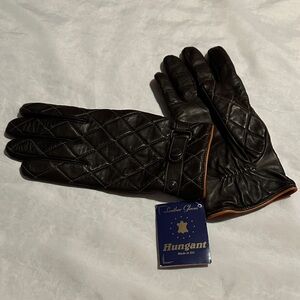 NWT Hungant Cashmere Lined Leather Goves Sz 8.5